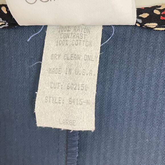 90s Vintage ZOE California Blue Maxi Overall Jumper Dress Grunge Modest Womens L - Picture 5 of 9